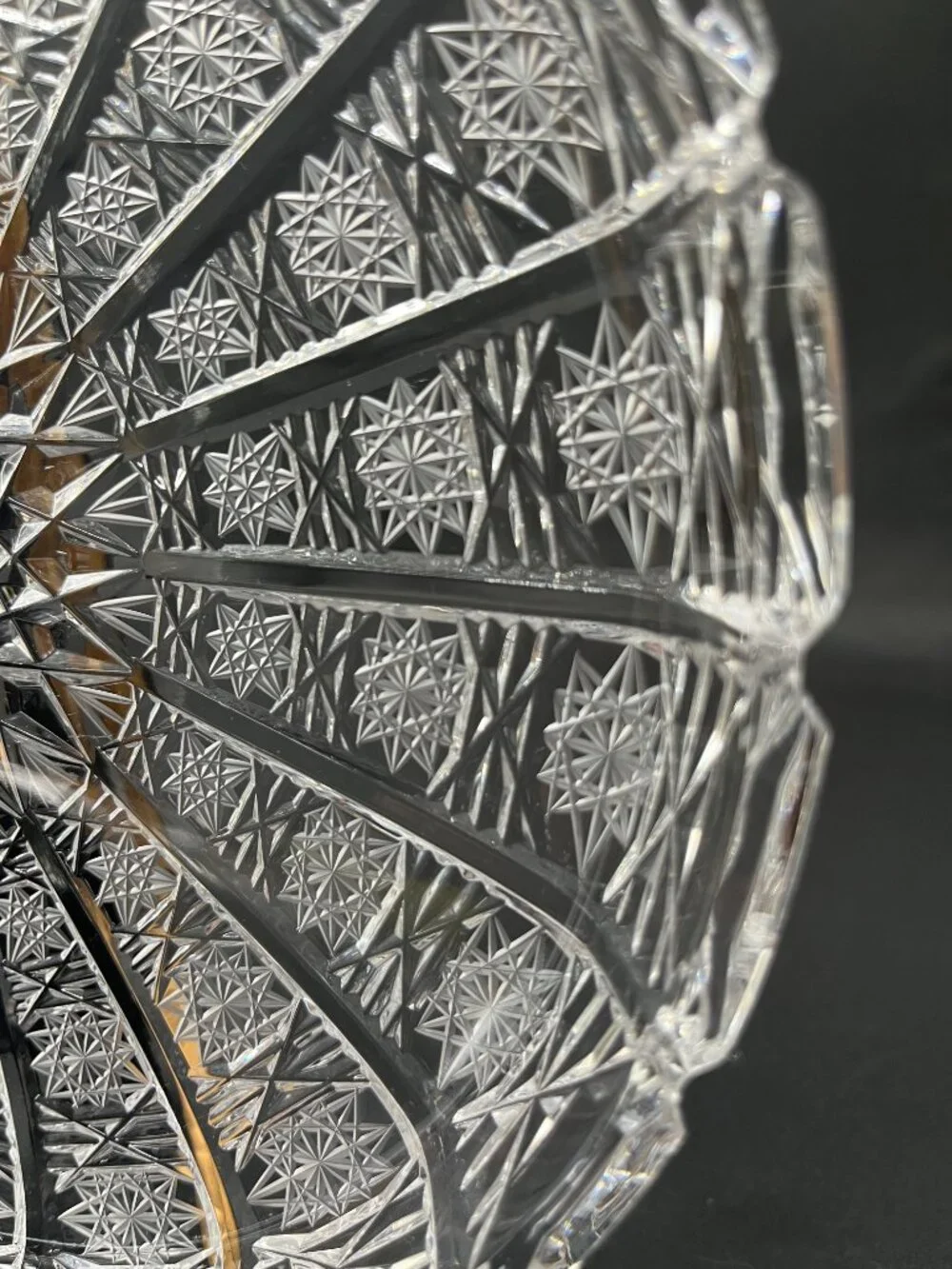 Vintage Bohemian Hand-Cut 24% Lead Crystal Serving Plate or Platter